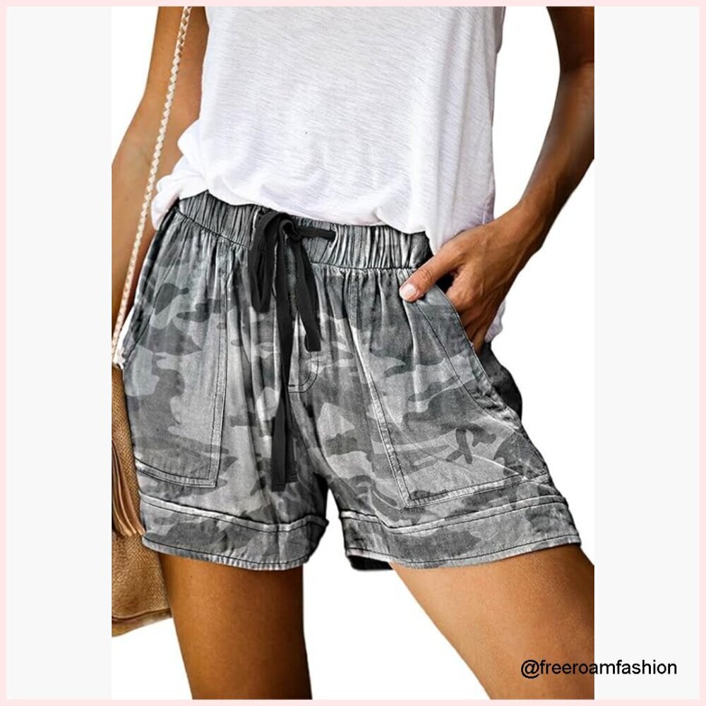 Casual Drawstring Shorts Elastic Waist Pocketed Pants Summer Active Wear